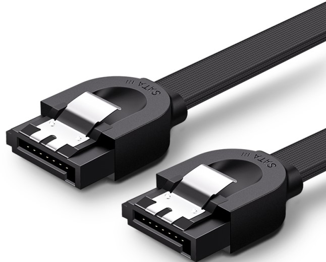 Câble SATA 3.0/6Gbps/Droit/0.5m/Noir