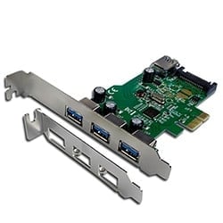 PCI-E 3 ports USB 3.0 + 1 port interne USB 3.0