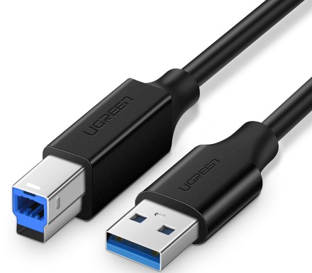 Câble USB-A vers USB-B/2m/Noir