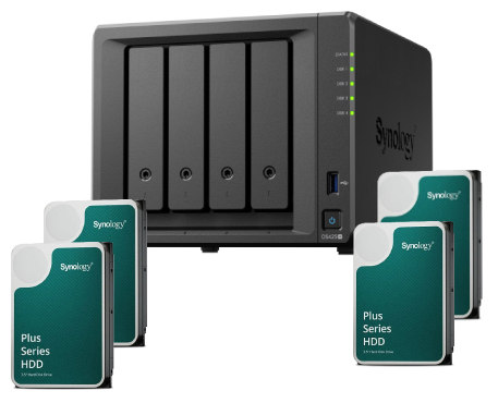 DS425+ - 4 baies avec 4 disques de 4To SATA III