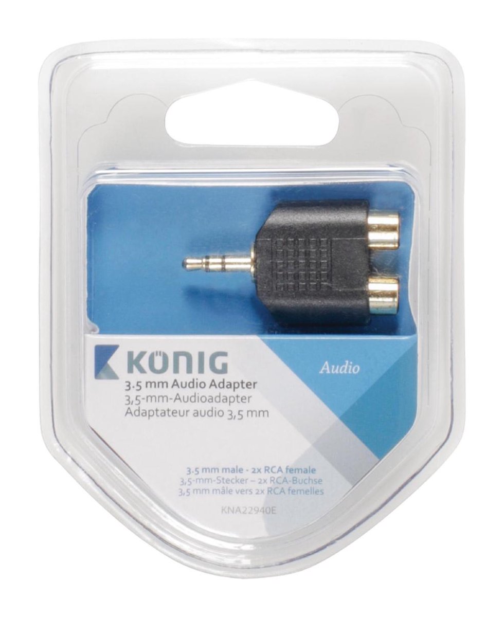 Adaptateur Jack 3.5mm/2xRCA mâle/femelle - Gris #