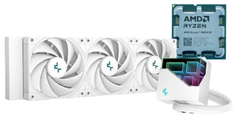9800x3D Tray + Watercooling LT720 360mm - Blanc 