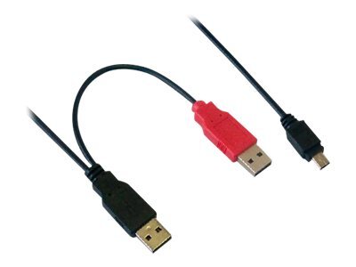 Câble 2xUSB-A mâle (Alim&Data)/Mini B mâle#