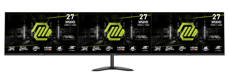 3 x MAG 27" QHD/240Hz/FreeSync Premium + Support