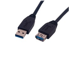 Câble USB-A 3.0 mâle/femelle - 1m - Noir