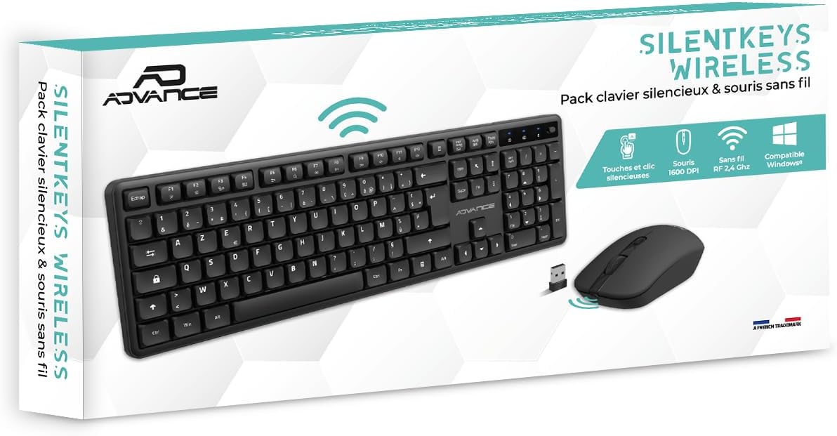 SILENTKEYS WIRELESS PK CLAVIER + SOURIS CLS-4100RF
