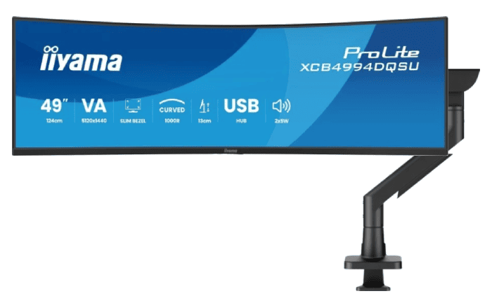 Iiyama Prolite XCB4994DQSU-B1 49" CURVE DQHD 120hz Adaptive Sync + Support