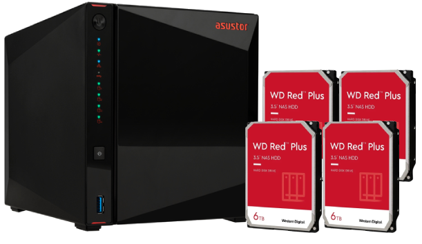 AS5404T - 4 Baies avec 4 disques de 6To RED Plus