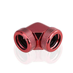 Raccord tube rigide 90° rouge - 14mm