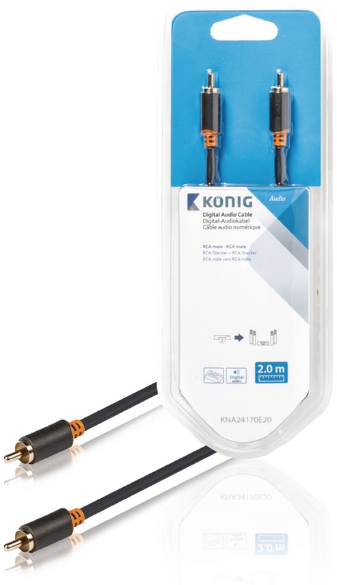 Câble audio RCA mâle/mâle - 2m - Anthracite#