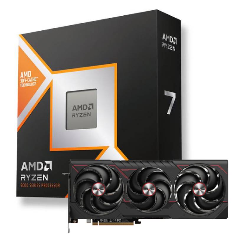 Ryzen7 9800X3D Tray + Radeon RX9070XT GAMING OC 16