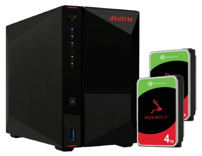 AS5402T - 2 baies avec 2 disques de 4To IronWolf