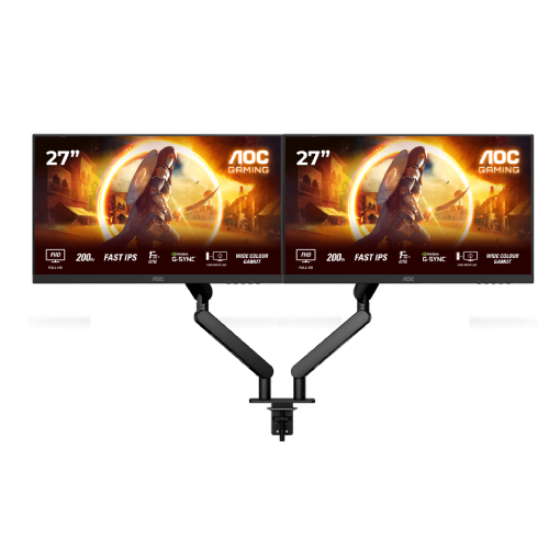 AOC 2 x 27G4HRE 27" FHD 200Hz Fast-IPS 1ms G-Sync + Double bras articulés