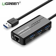 4 ports USB 3.0 vers Rj45+3xUSB 3.0/Noir