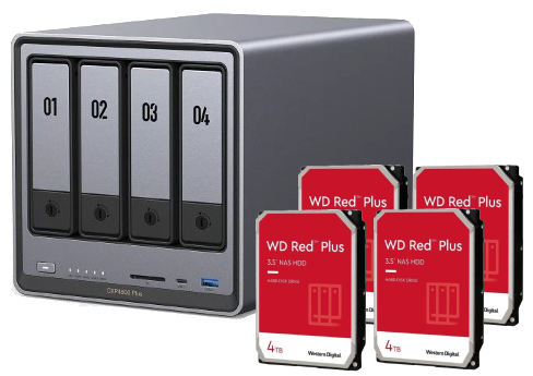 DXP4800 Plus - 4 Baies avec 4 disques de 4To Red +