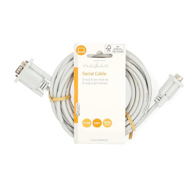 Nedis Câble D-Sub 9 mâle/femelle - 5m - Blanc
