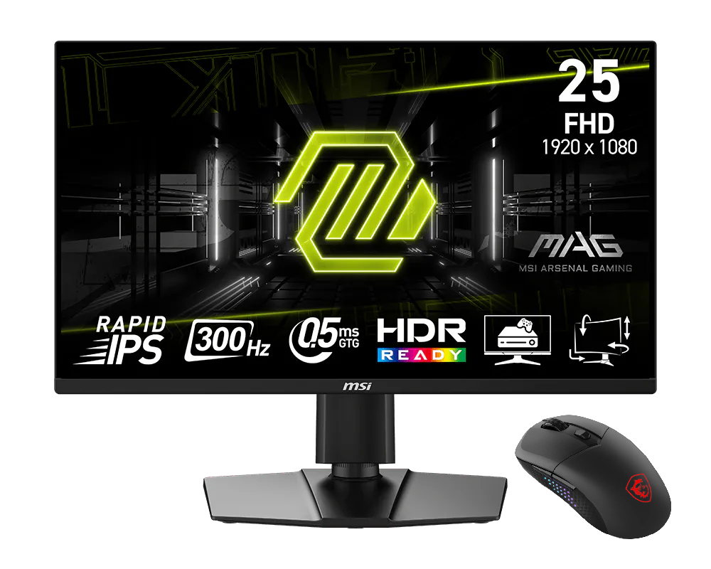 MAG 24.5" FHD/300Hz/Fast IPS/1ms/Pivot + souris