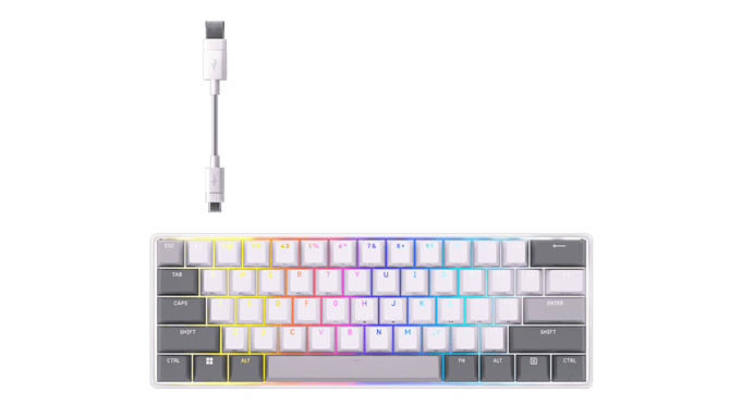Clipper Pro Mini 60% - Magnétique/Filaire/RGB/Blan