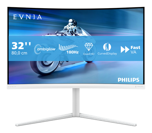 32" CURVE QHD/180Hz/Fast-VA/0.5ms/Ambiglow/Blanc