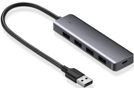 Hub 5 ports USB-A vers 4xUSB-A+MicroUSB/0.15m/Gris