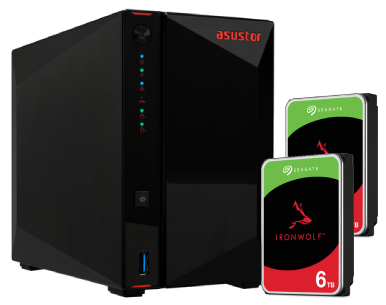 AS5402T - 2 baies avec 2 disques de 6To IronWolf