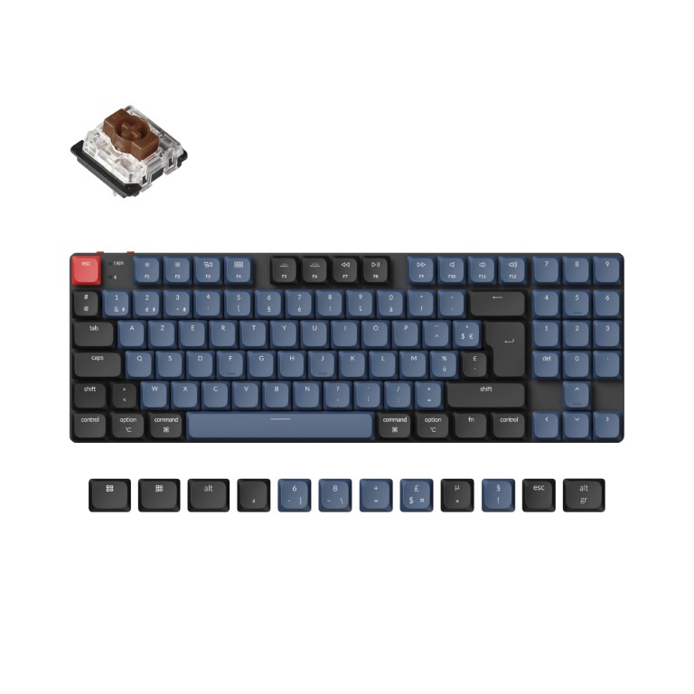 K13 PRO QMK RGB Noir/Sans fil/TKL NP/Switch Marron