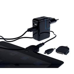 Chargeur Univ. pour tablette Samsung/Apple +connec 