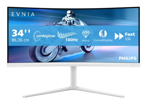 Evnia 34"CURVE UWQHD/180Hz/Fast VA/Ambiglow/Blanc