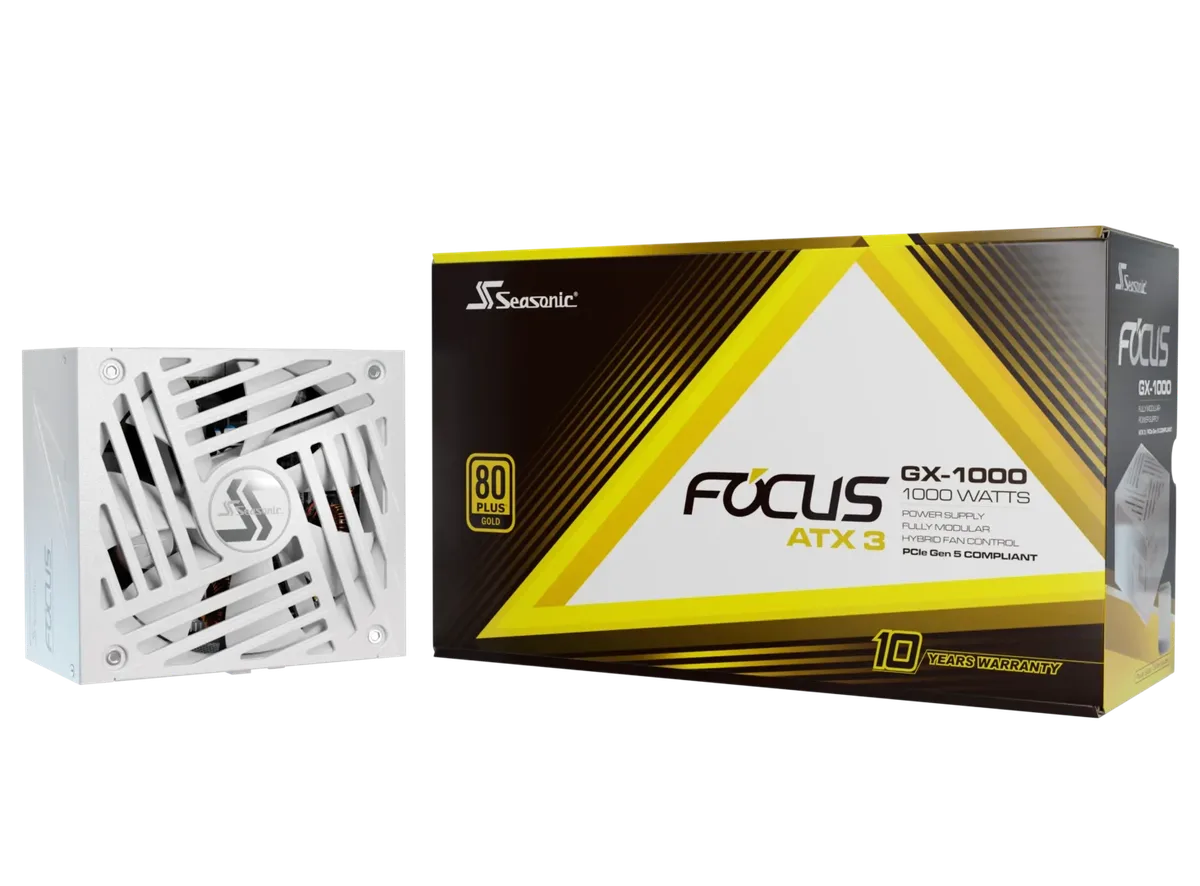 Seasonic ATX 1000W 80+ Gold -  FOCUS-GX-1000-V4-WHITE — vue 1