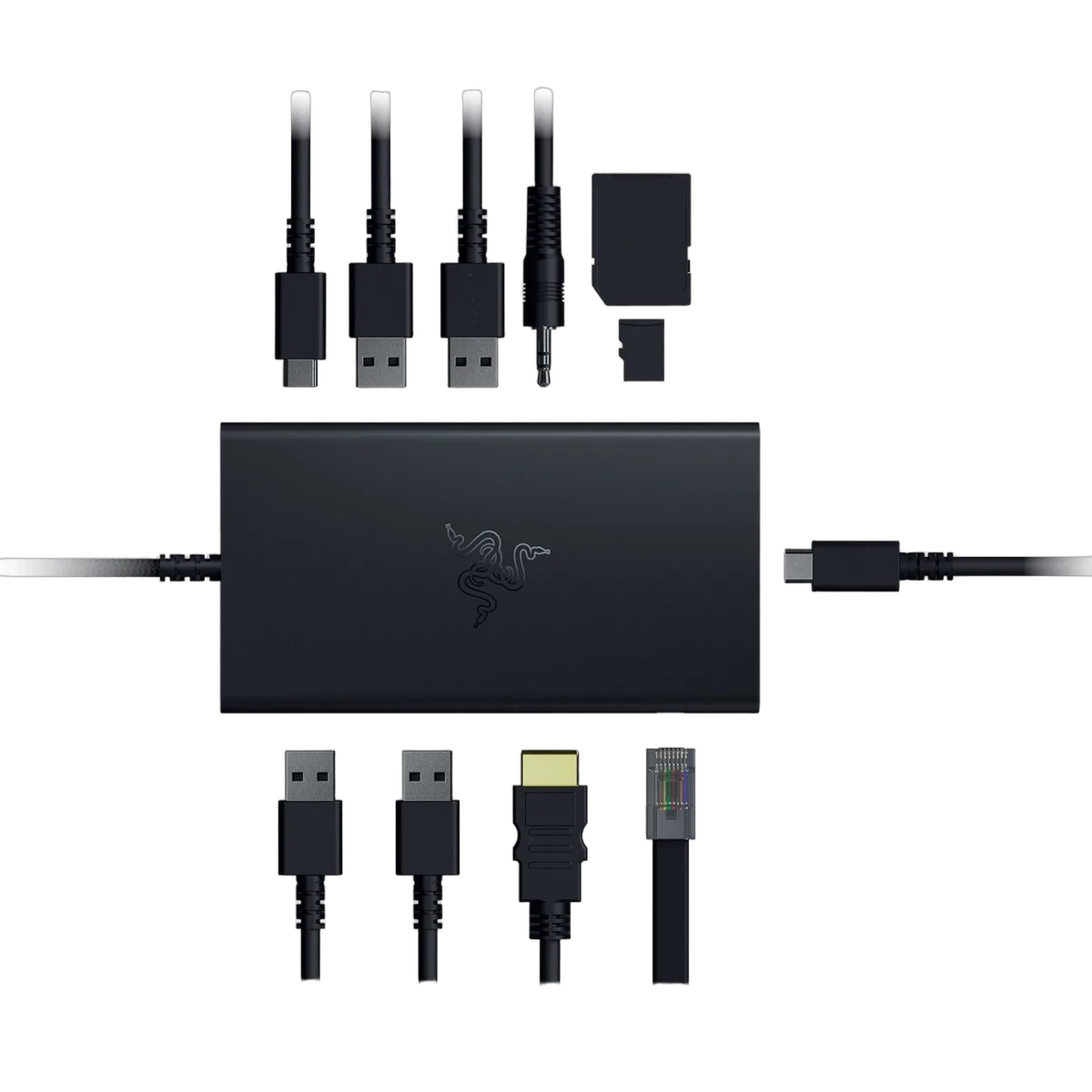 Razer USB-C Dock - Noir - 1xHDMI/RJ45/2xUSB-C/4xUSB-A/Audio Jack/Lecteur de cartes — vue 9