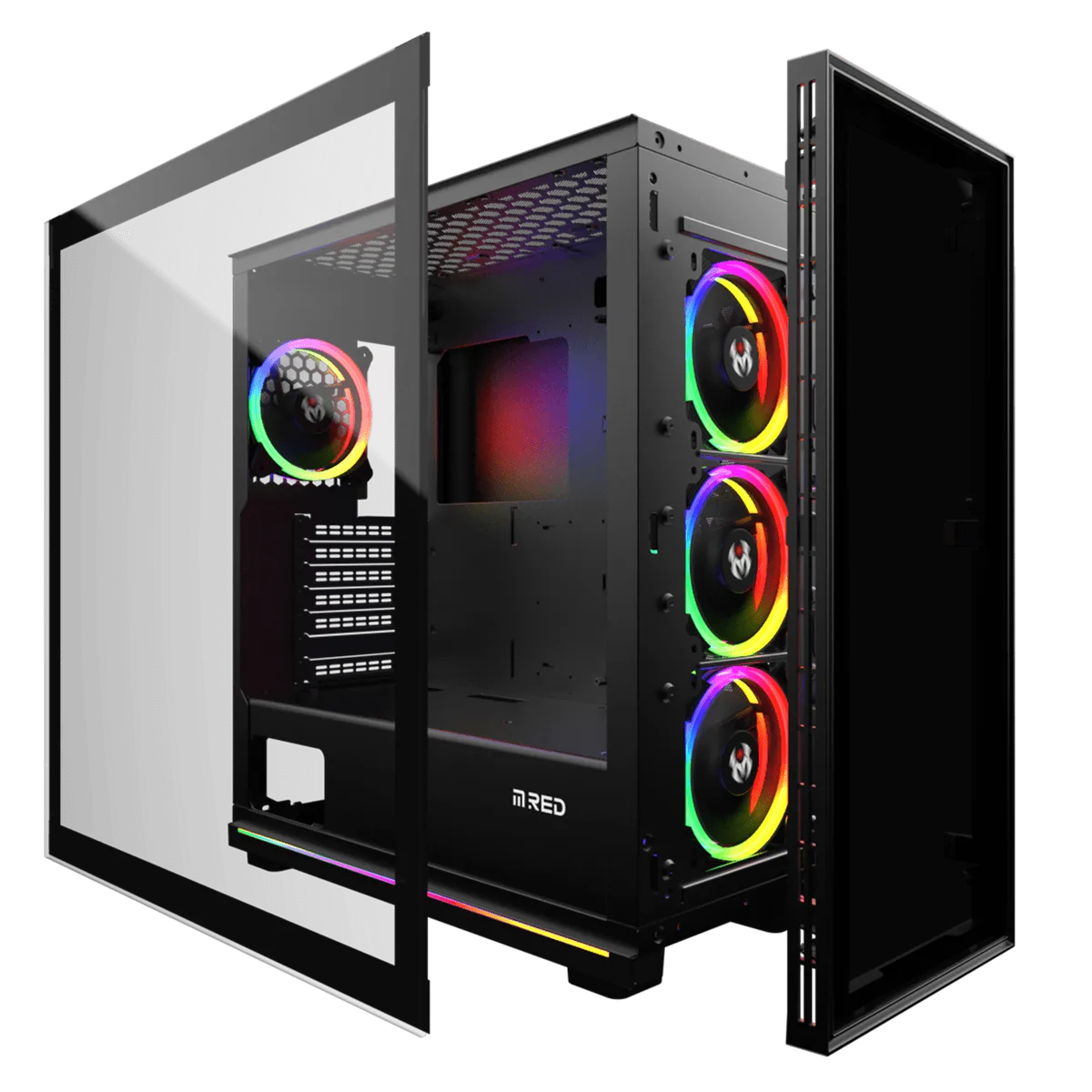 M.RED BLACK DESTROYER Glass-G - ARGB - MT/ATX — vue 2