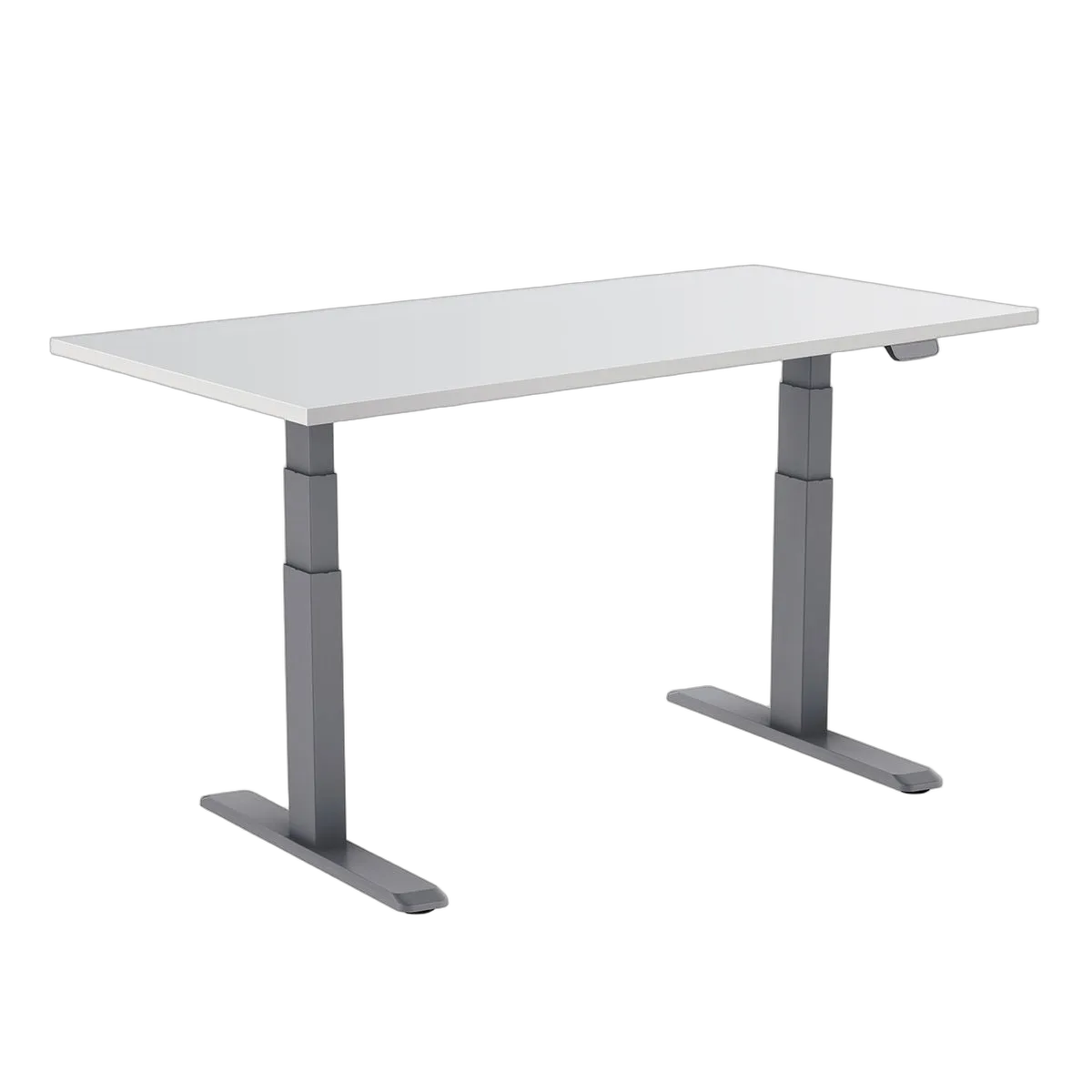 Kimex International Motorisé assis-debout plateau blanc/Pied gris 120x75cm - 150-2412K2 — vue 1