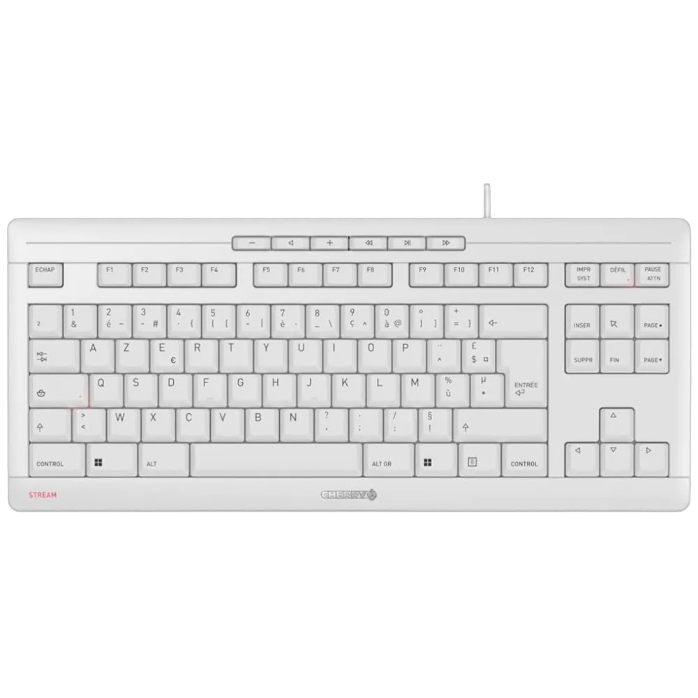 Cherry Stream Keyboard TKL - Membrane - Filaire - Blanc — vue 1