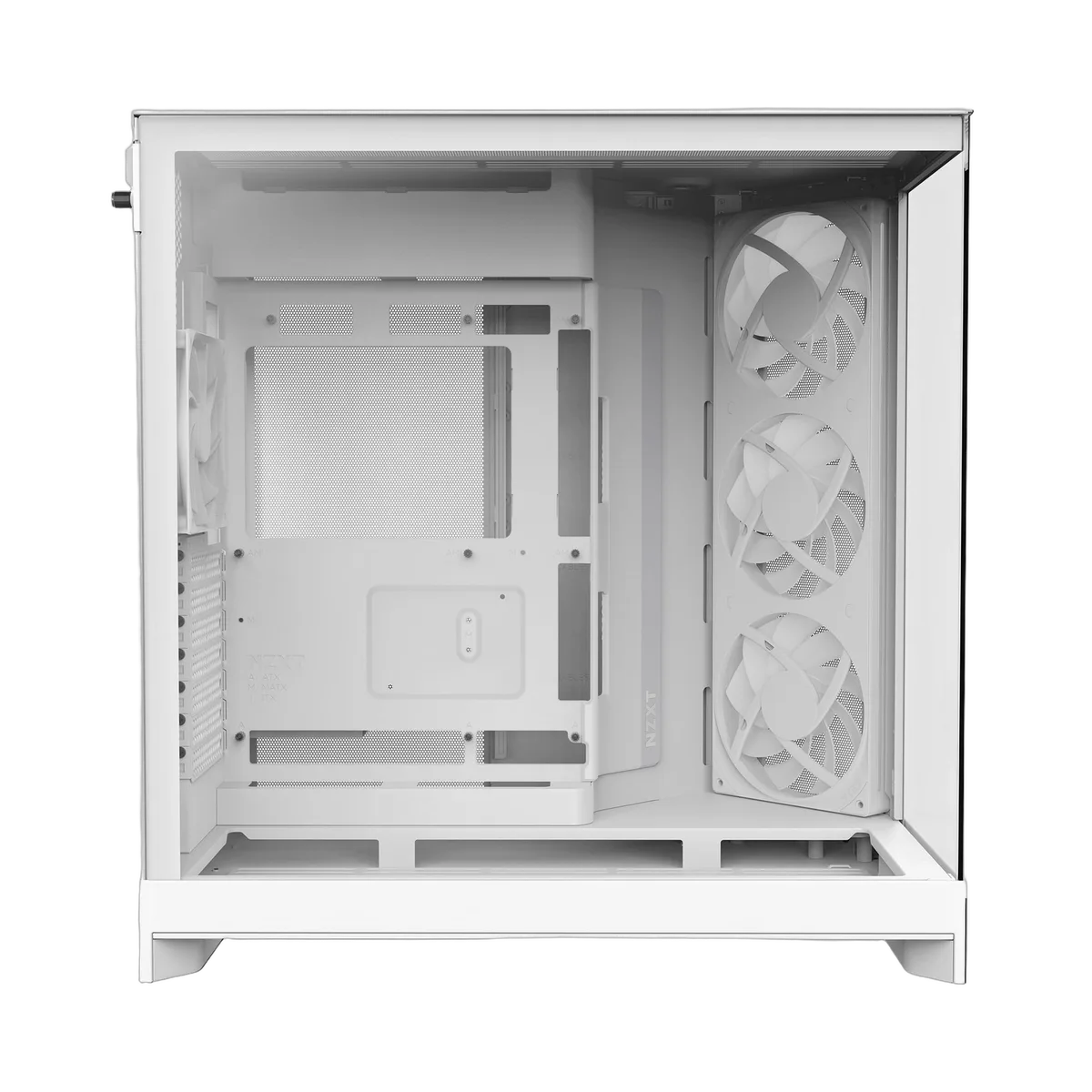NZXT H9 Flow RGB Blanc - MT/Sans Alim/E-ATX — vue 3