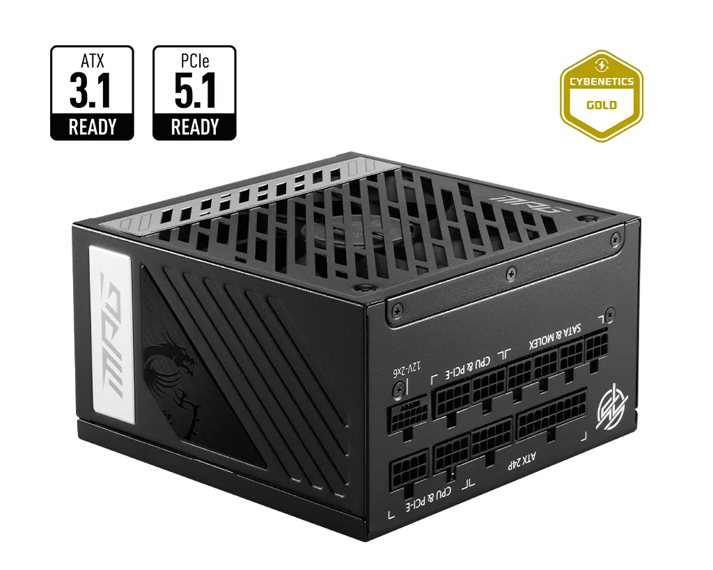 MSI ATX 850W - 80+ Gold - MPG A850GS PCIE5 Noir — vue 1