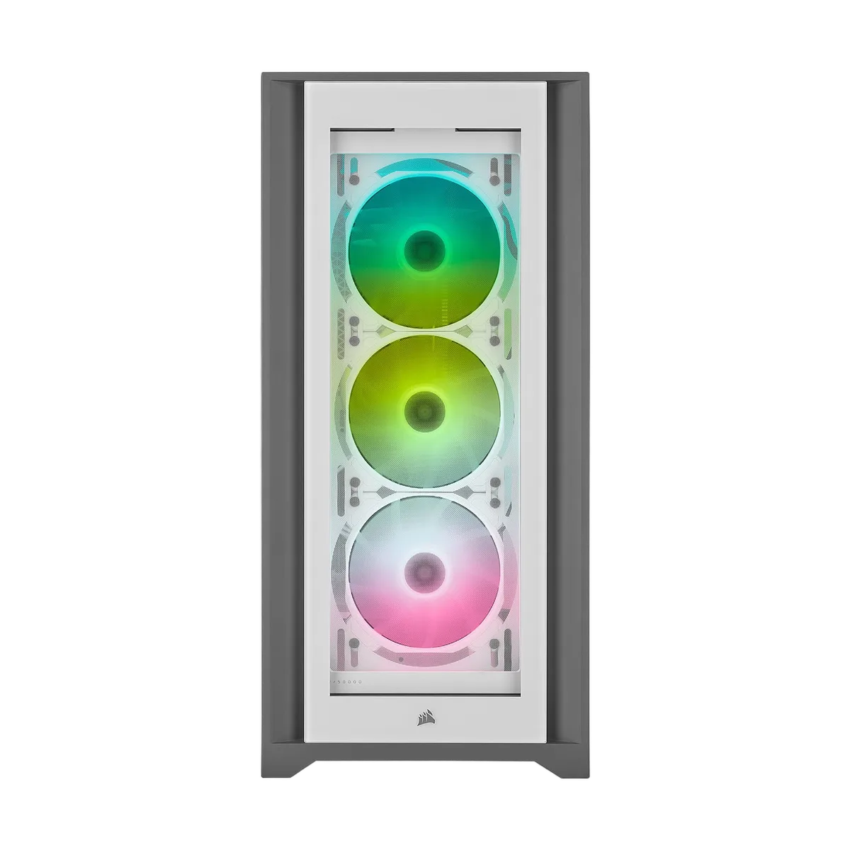 Corsair iCUE 5000X RGB Tempered Glass - White — vue 5