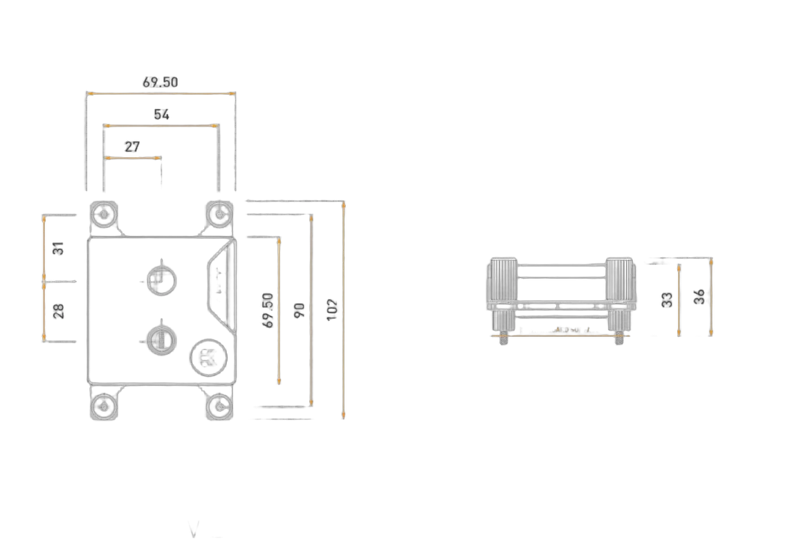 EK Water Blocks EK-Quantum Velocity³ 1700/1851/AM5 - Plexi — vue 3