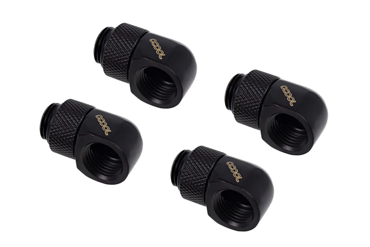Alphacool Fitting coudé rotatif 90° noir -  14mm - 4 pièces — vue 1