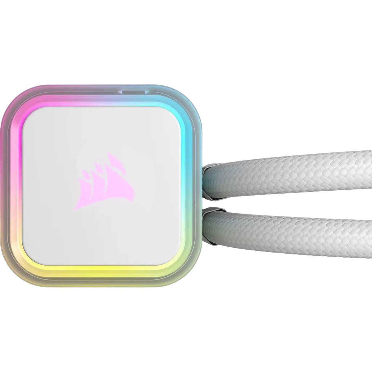 Corsair iCUE H100i RGB ELITE Liquid CPU Cooler - 240mm - Blanc — vue 3