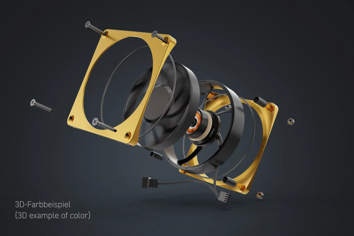 Alphacool Apex Stealth Metal 120mm - 3000rpm GOLD — vue 6