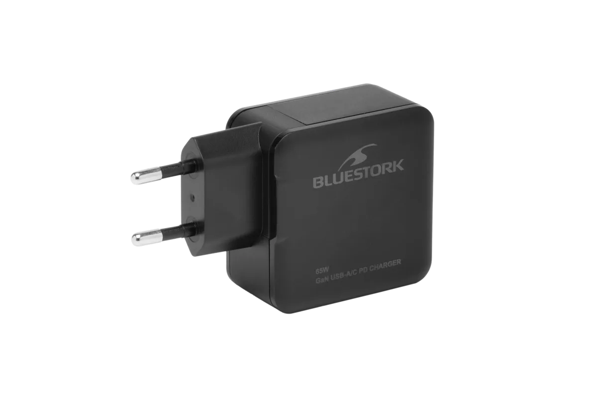 Bluestork Chargeur GaN 65W 2 ports - USB-C/USB-A - Noir — vue 4