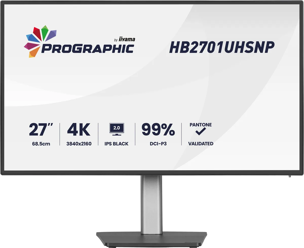 Iiyama ProGraphic - 27" 4K IPS Black 99% DCI P3 USB-C Dock Certifié Pantone — vue 1
