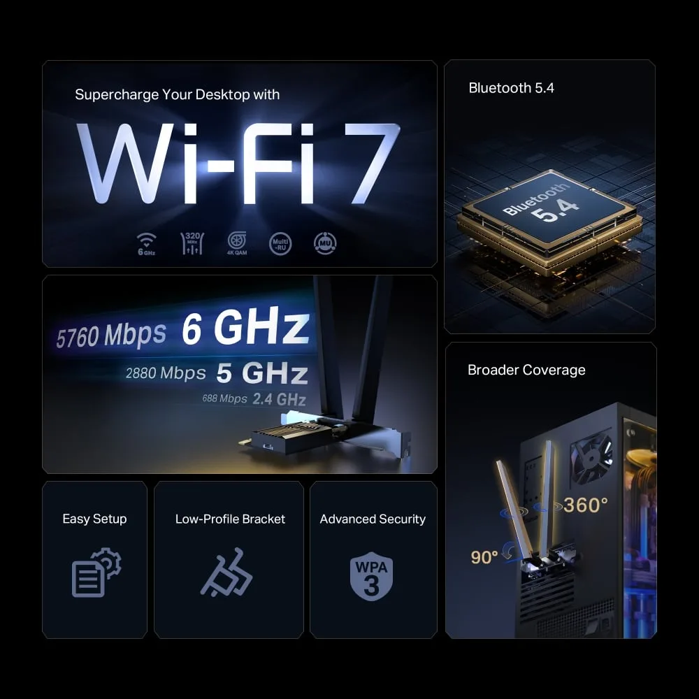 TP-Link TBE552E - Wifi 7 BE9300 / Bluetooth 5.4 — vue 5