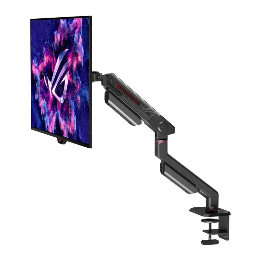 Asus ROG XG27AQDMESZ 27" QHD 240Hz QD-OLED G-Sync + Bras ROG AAS01R — vue 2