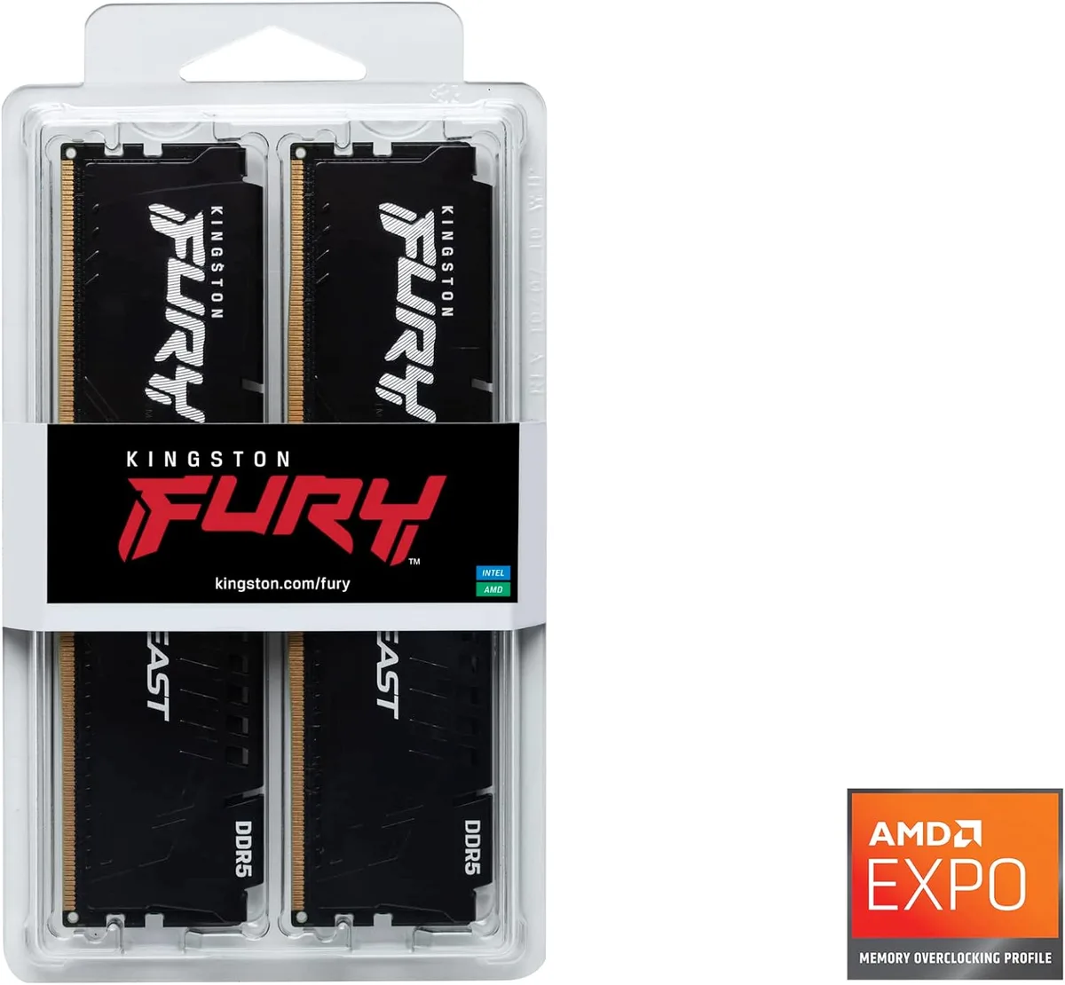 Kingston Fury Beast 32Go (2x16Go) DDR5 6000MHz CL 36 Noir — vue 5