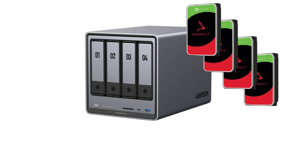UGREEN DXP4800 Plus - 4 Baies avec 4 disques 6To IronWolf — vue 1