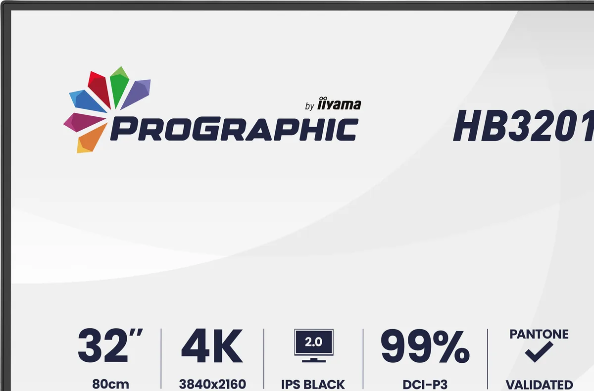 Iiyama ProGraphic - 32" 4K IPS Black 99% DCI P3 USB-C Dock Certifié Pantone — vue 5