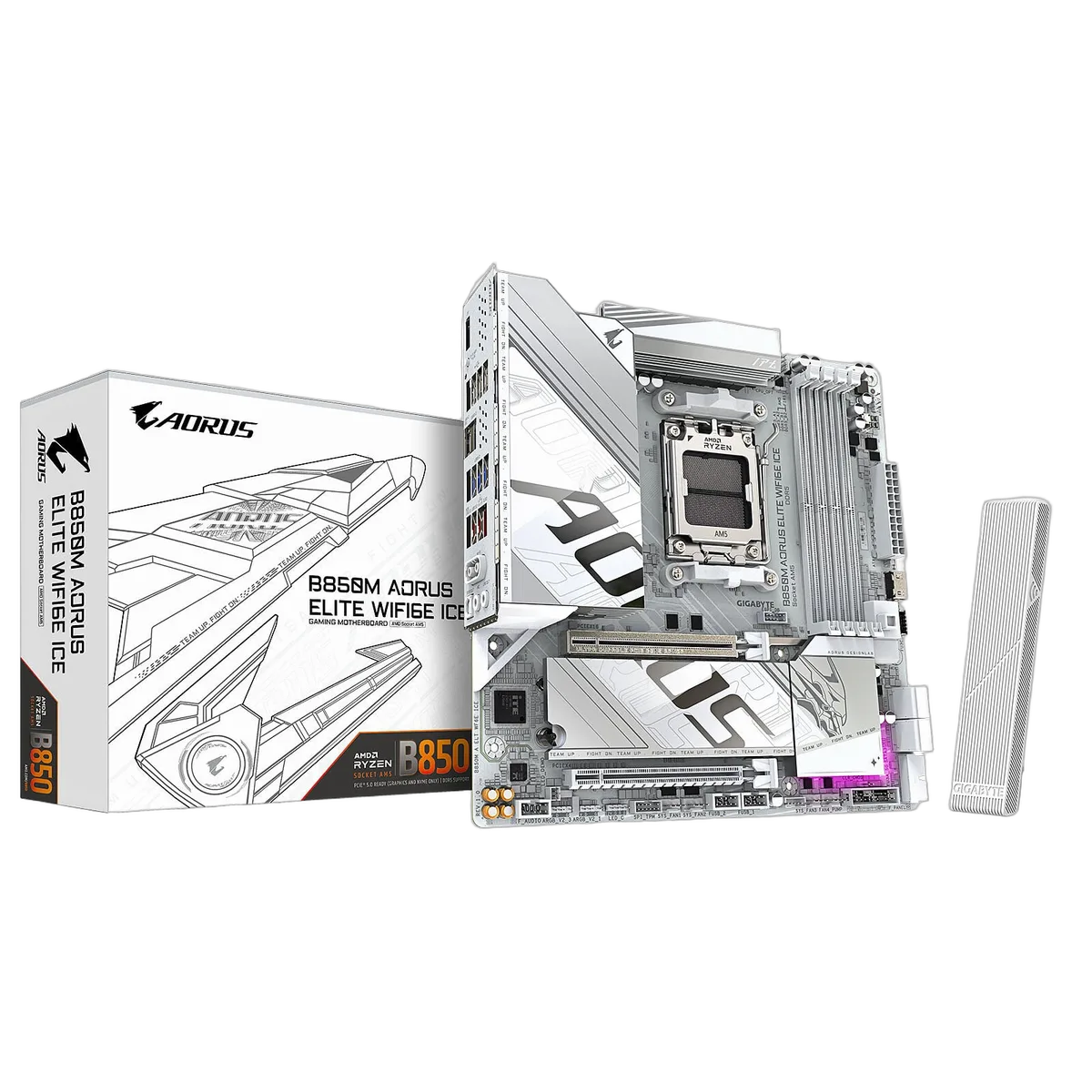 Gigabyte B850M A ELT WF6E ICE — vue 1