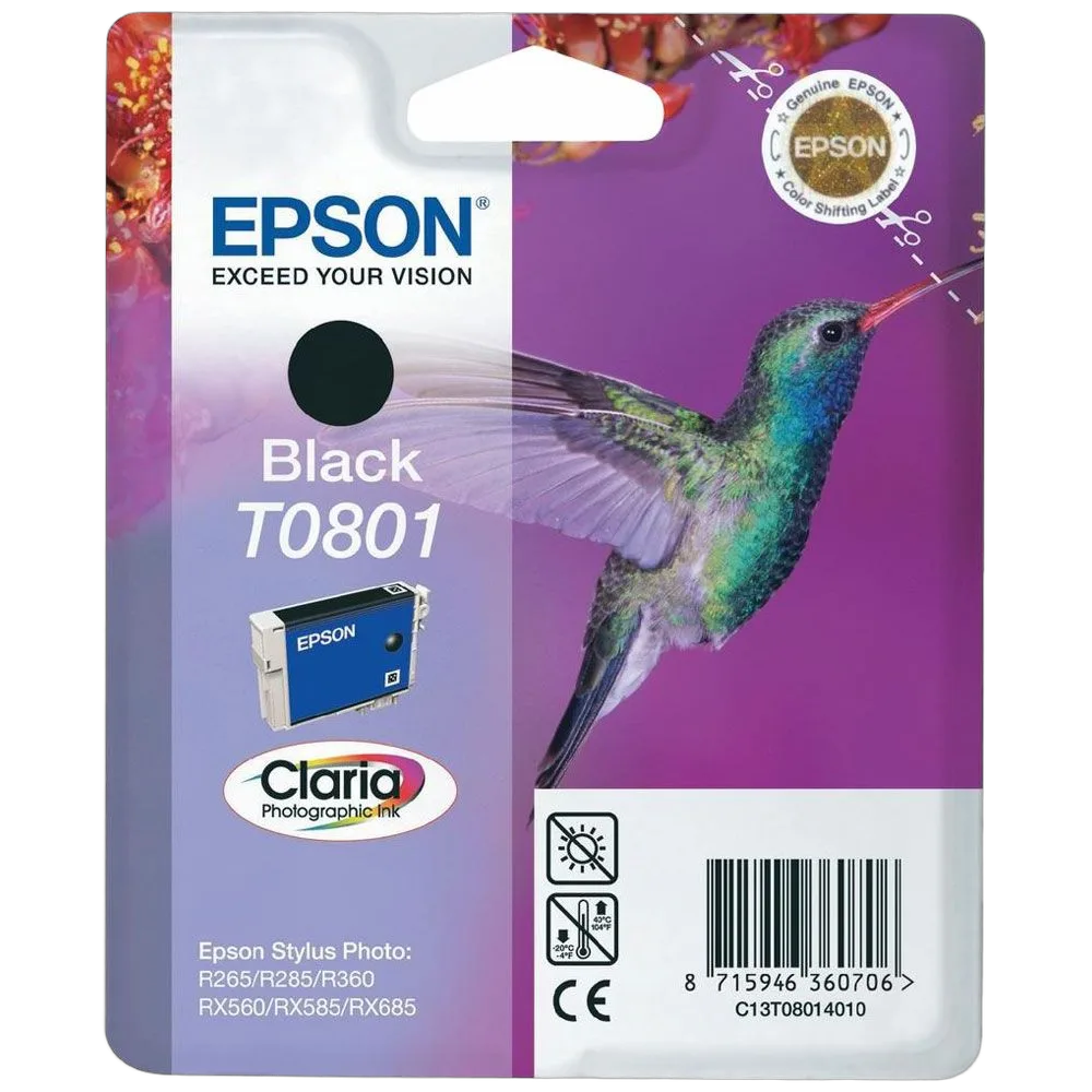 Epson Cartouche Claria T0801 Noire — vue 1
