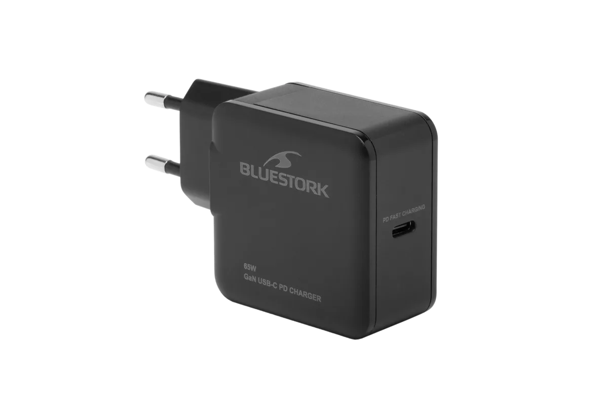 Bluestork Chargeur GaN 65W - USB-C + Câble USB-C 1.8m - Noir — vue 2